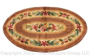 Vintage Oval Hook Rug.  30" x 50".