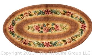 Vintage Oval Hook Rug.  30" x 50".