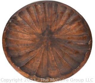 Very Large Carved Wood Serving or Decorative Bowl. 8" T X 18" D