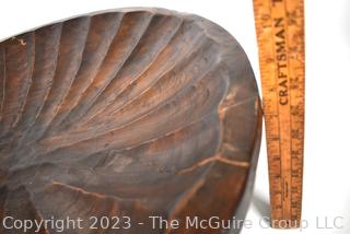 Very Large Carved Wood Serving or Decorative Bowl. 8" T X 18" D