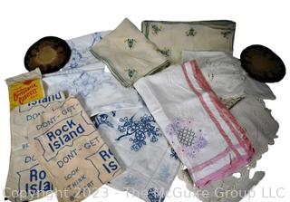 Printed Table Cloths, Embroidered Placement Etc