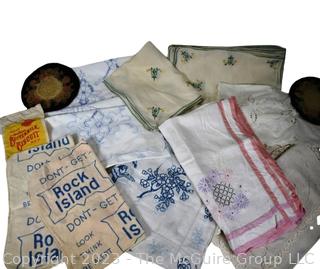 Printed Table Cloths, Embroidered Placement Etc