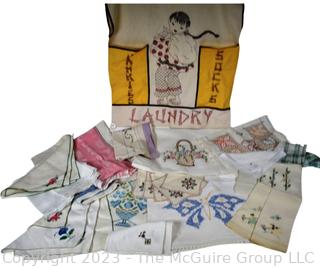 Embroidered Hand Towels, Table Runners and Laundry Bag.