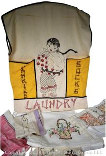 Embroidered Hand Towels, Table Runners and Laundry Bag.