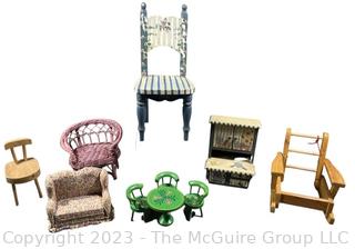 Group of Doll House Furniture in Various Sizes