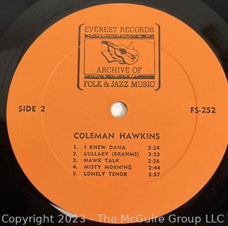 Jazz Vinyl Record Album 33 1/3 RPM: Coleman Hawkins (1971) - Coleman Hawkins - Everest Records FS-252