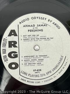 Jazz Vinyl Record Album 33 1/3 RPM: Ahmad Jamal Trio (1958) - At The Pershing - Argo LP-628


