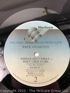 Jazz Vinyl Record Album 33 1/3 RPM: Paul Desmond (1976) - The Paul Desmond Quartet Live - 2Lp - Horizon   SP-850

