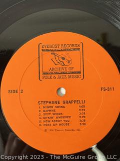 Jazz Vinyl Record Album 33 1/3 RPM: Stephane Grappelli (1976) - Stephane Grappelli - Everest Records   FS 311

