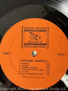 Jazz Vinyl Record Album 33 1/3 RPM: Stephane Grappelli (1976) - Stephane Grappelli - Everest Records   FS 311

