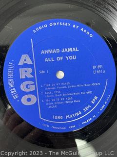 Jazz Vinyl Record Album 33 1/3 RPM: Ahmad Jamal (1962) - All Of You - Argo   LP 691

