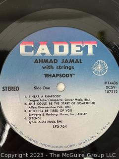 Jazz Vinyl Record Album 33 1/3 RPM: Ahmad Jamal (1965) - Rhapsody - Cadet   LPS 764

