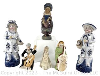 Six (6) Hand Painted Porcelain Figurines of Women