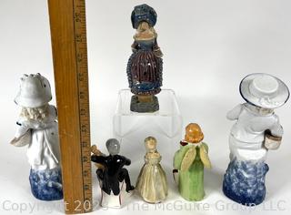 Six (6) Hand Painted Porcelain Figurines of Women