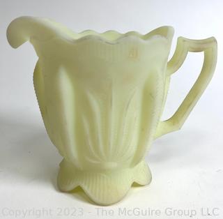 Fenton Art Glass Satin Custard Uranium Glass Creamer 