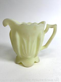 Fenton Art Glass Satin Custard Uranium Glass Creamer 