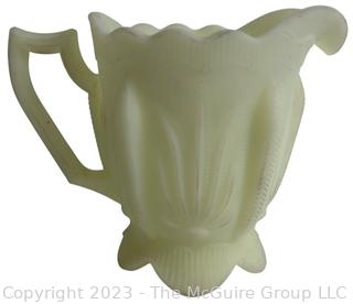 Fenton Art Glass Satin Custard Uranium Glass Creamer 