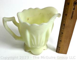 Fenton Art Glass Satin Custard Uranium Glass Creamer 