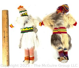 Two (2) Sami Lapland Dolls in Reindeer Fur, 1936