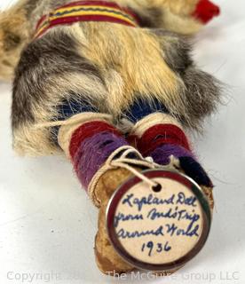 Two (2) Sami Lapland Dolls in Reindeer Fur, 1936