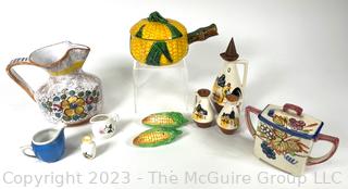 Hand Painted Porcelain Serving and Decorative Pieces.