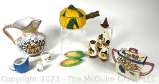 Hand Painted Porcelain Serving and Decorative Pieces.