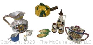 Hand Painted Porcelain Serving and Decorative Pieces.