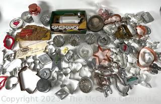 Collection of Bakeware Including Cookie Cutters