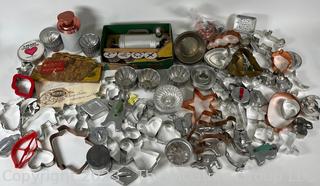 Collection of Bakeware Including Cookie Cutters