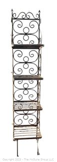 Wrought Iron Garden Etagere.  9" x 12" x 58"