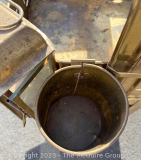 Early 20th Century Hexagonal Brass Street Vendor's Food Warmer.