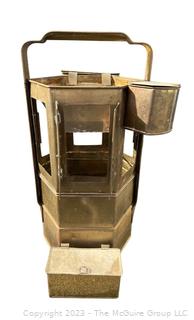 Early 20th Century Hexagonal Brass Street Vendor's Food Warmer.