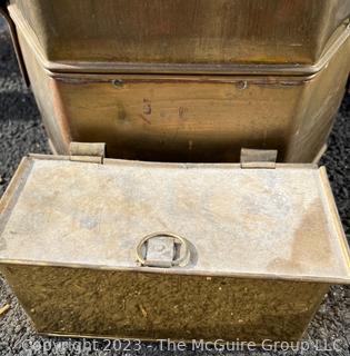 Early 20th Century Hexagonal Brass Street Vendor's Food Warmer.