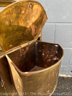 Early 20th Century Hexagonal Brass Street Vendor's Food Warmer.