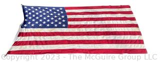 4' x 9' Large Vintage American Flag Made by Valley Forge Flag Company, Cotton Stitched. 