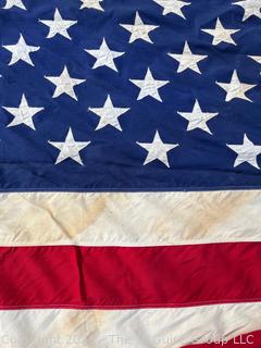 4' x 9' Large Vintage American Flag Made by Valley Forge Flag Company, Cotton Stitched. 