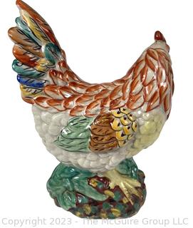 Vintage Hand Painted Pottery Chicken Hen. 