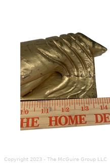 Sleeping Buddha Statue Made Of Gilt Wood. 13 1/2" long 