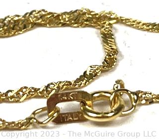 Victorian 14k Gold Locket with Diamond on 14kt Gold Chain.  5.8g 