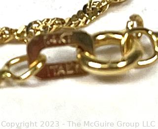 Victorian 14k Gold Locket with Diamond on 14kt Gold Chain.  5.8g 