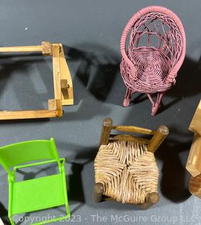 Group of Doll House Furniture and Utensils