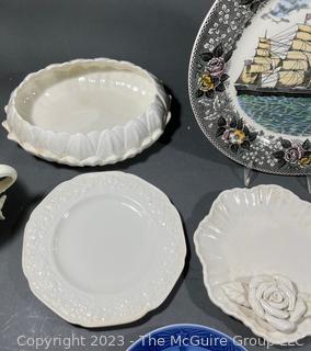 Group of Porcelain And Glass Items Including Shaving Mug