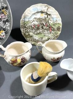 Group of Porcelain And Glass Items Including Shaving Mug