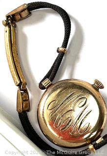 Ladies Gruen 15 Jewel 2 Adustment Wrist Watch in Monogrammed Gold Filled 25 Year Case 