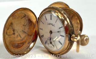 Ladies Elgin Pocket Watch in 14K Gold Fancy Case. 38g total weight