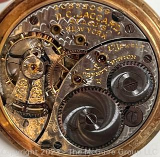 Ladies Mermod, Jaccard and King 17 Jewel Adjusted Movement in 14K Gold Pocket Watch Case.  36g Total Weight 