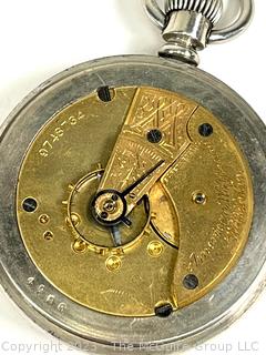 Waltham Pocket Watch Movement SN# 9748734 in Silveroid Case