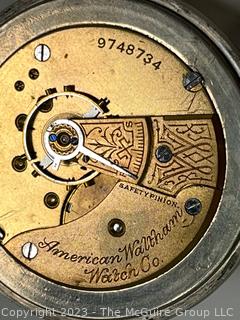 Waltham Pocket Watch Movement SN# 9748734 in Silveroid Case