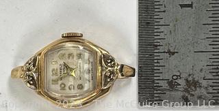 Ladies Sheffield 17 Jewel Wrist Watch (No Band) in 14K Gold Case. Back Inscribed. 8.6g total weight