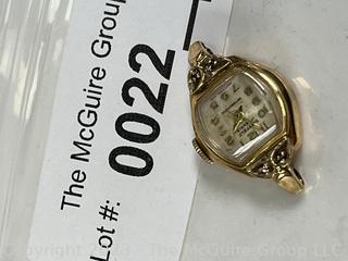 Ladies Sheffield 17 Jewel Wrist Watch (No Band) in 14K Gold Case. Back Inscribed. 8.6g total weight